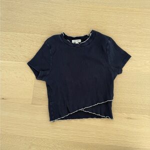 Wild Honey Midnight Blue Ribbed Tee